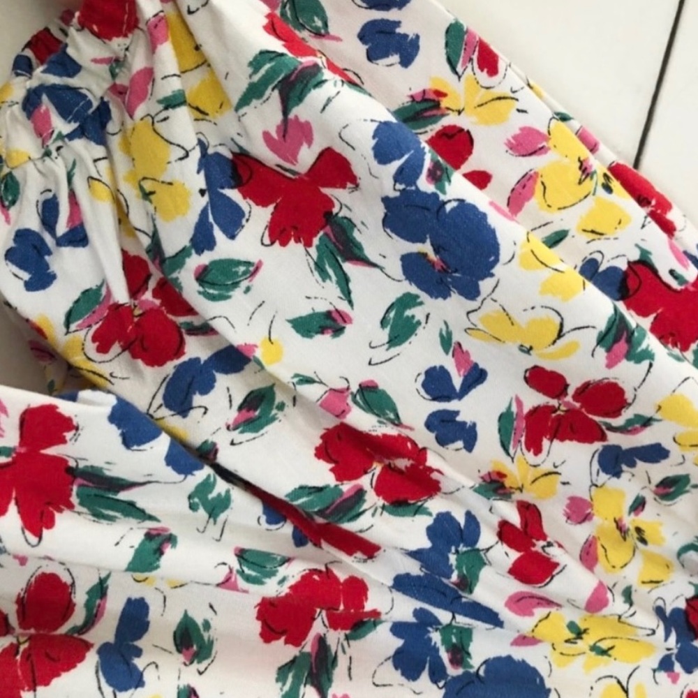 RIXO x Target Multi Floral Linen, Puff Sleeve Dress, Size 8 - Picture 6 of 11